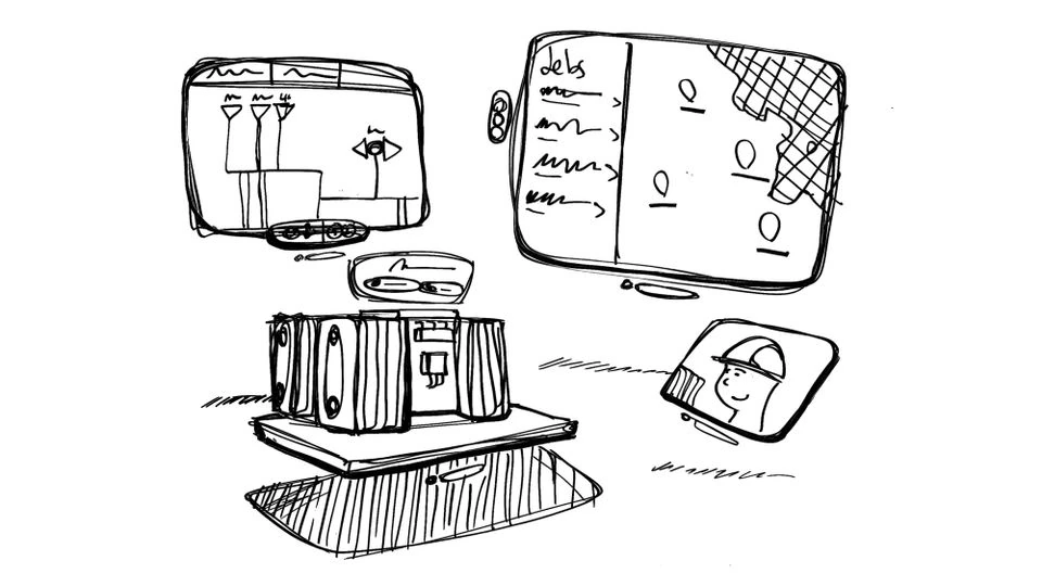 Sketch illustration of spatial computing app
